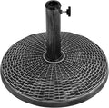 Yaheetech 22 lbs Outdoor Umbrella Base, 18" Round Resin Patio Umbrella Stand, Heavy Duty Market Umbrella Base Stand for Garden & Backyard, Rustic Silver
