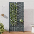 Casaphoria Metal Privacy Screen Outdoor, 60" H x 30" W Freestanding Decorative Privacy Screen for Patio Deck Balcony Garden with Stable Base, Darkgray-Square