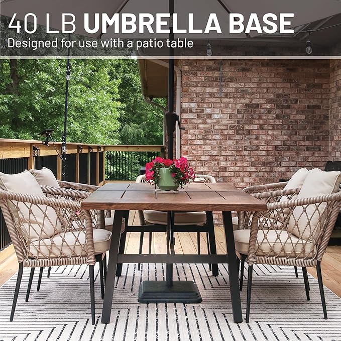 US Weight 40 Pound Umbrella Base - Weighted Umbrella base For Use With Patio Table – Heavy Duty Base- Made in the USA