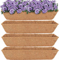 HFHOME 4Pcs 24" Trough Coco Fiber Replacement Liner, Natural 24 in Window Deck Coco Replacement Liner for Window Box