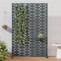 Casaphoria Metal Privacy Screen Outdoor, 72" H x 47" W Freestanding Decorative Privacy Screen for Patio Deck Balcony Garden with Stable Base, Drakgrey-Brick