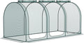 Outsunny 9' x 4' Crop Cage, Plant Protection Tent with Three Zippered Doors, Storage Bag and 4 Ground Stakes, for Garden, Yard, Lawn, Green