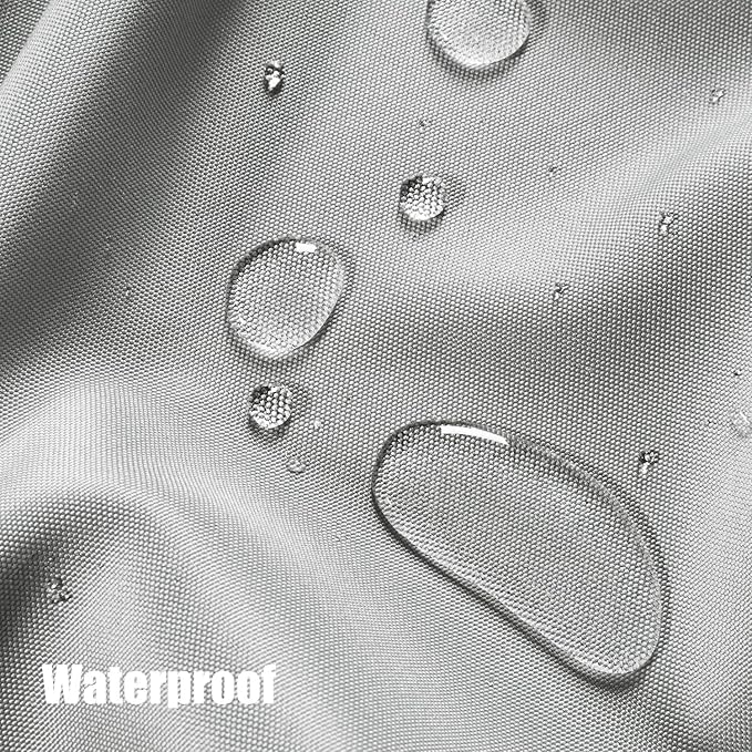 BONZER Waterproof Indoor/Outdoor Curtains for Patio Thick Privacy Grommet Curtains for Bedroom, Living Room, Porch, Pergola, Cabana, 1 Panel, 84W x 120L inch, Silver
