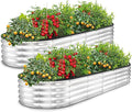 Utopia Home Galvanized Raised Garden Bed, 6 by 2 feet Lightweight Planter Boxes Outdoor with Easy Assembly, Large Garden Bed for Vegetables, Fruits, Flowers, Silver, Pack of 2