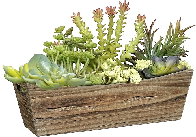Classic Home & Garden Wood Window Box - Handled Buffalo Brown