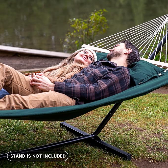 SUNCREAT Hammocks Replacement Hammock for Stand, 475 lbs Capacity, Two Person Patio Hammock for Outside, Dark Green