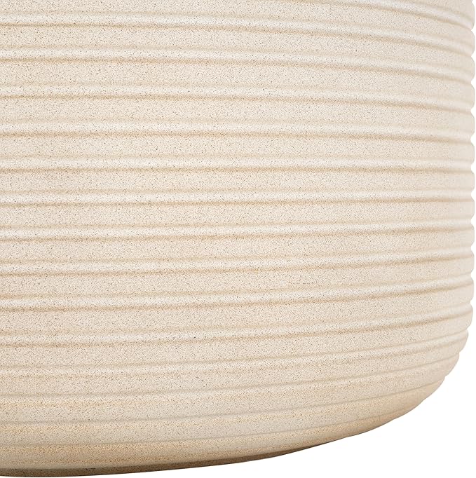 SAFAVIEH Outdoor Collection Nardo Beige Cement Ficonstone Planter Pot