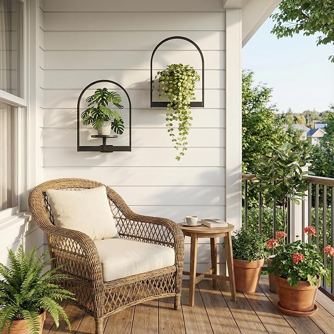 2 Pack Plant Stand Indoor Outdoor Hanging Planters for Indoor Plants Wall Plant Holder for Indoor Plants Plant Frames Wall Decor for Livingroom Bedroom Balcony Patio