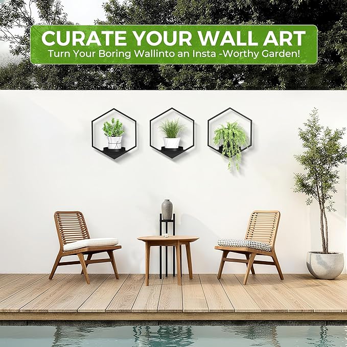 Wall Planters for Indoor Plants, Plant Frames Wall Decor Living Room Plant Stand Hanging Wall Plants Holder to Hold Large Pots Wall Plant Hanger Window Plant Shelves for Outdoor Entryway