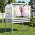 Galvanized Raised Garden Bed with Self-Watering System, Elevated Planter Boxes Outdoor with Legs and PE Cover for Vegetables and Flowers, Backyard, Patio, Balcony, 48x24x56 in