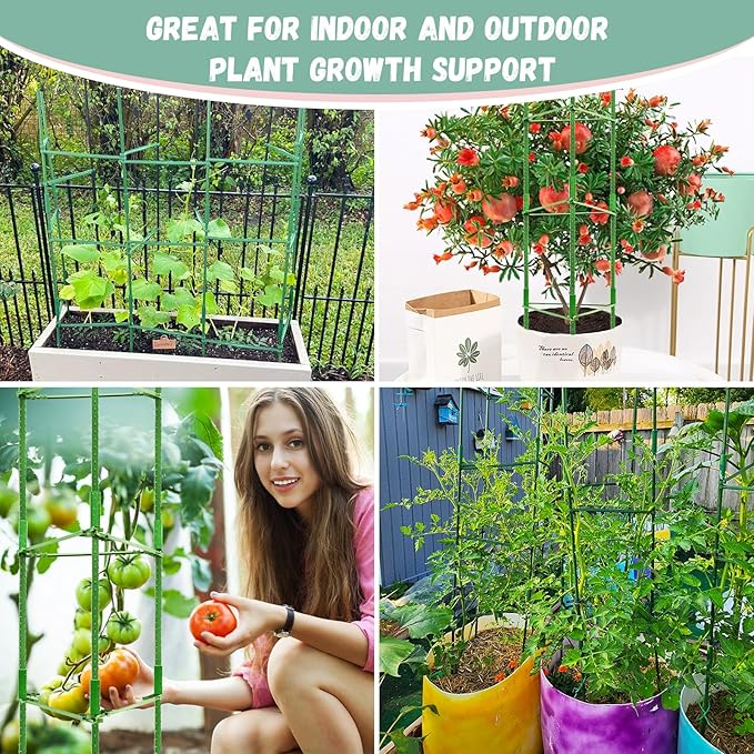 Legigo 2-Pack Tomato Cage for Garden Plant Support - Up to 48in Garden Stakes, Tomato Trellis for Potted Plants, Tomato Cages Plant Stakes for Climbing Vegetables & Flowers