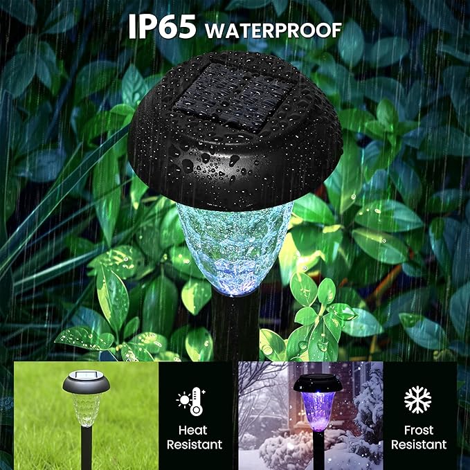 Solar Pathway Lights Outdoor Waterproof 16 Pack Color Changing Garden Light for Yard Patio Driveway Walkway Lawn Landscape Lighting for Outdoor Decor