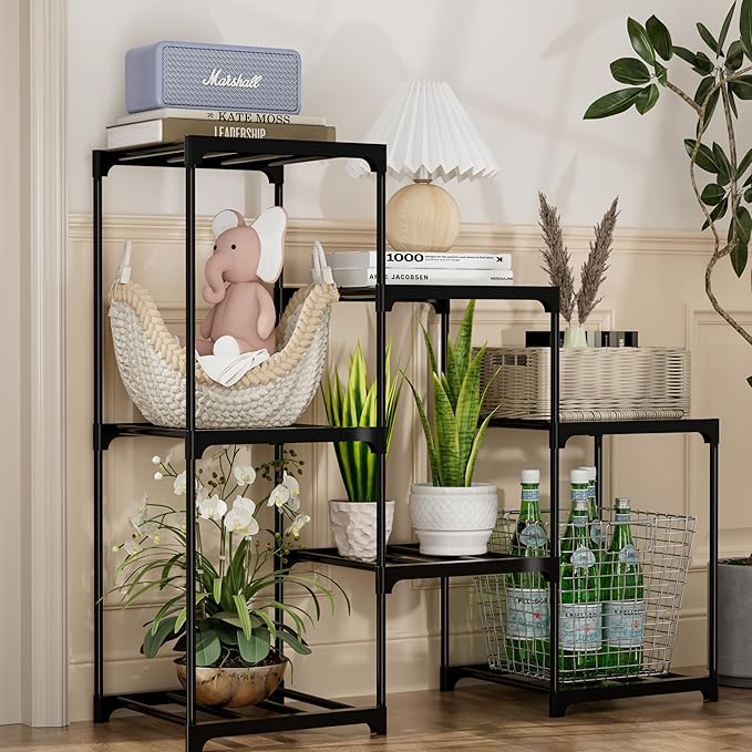 Plant Stand Indoor Plant Shelf Outdoor Metal Plant Rack for Multiple Plants 7 Pots Ladder Plant Pot Holder for Living Room Patio Garden Home Decor