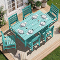 SERWALL Patio Dining Sets for 6 Person, HDPE Dining Set with 6 Armless Chairs, Aruba
