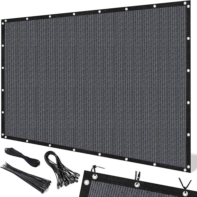 Artpuch 90% Sun Shade Cloth, 6 x 12 FT Pergola Shade Cover Canopy with Grommets, Sun Screen Fabric Tarp for Patio, Outdoor, Garden, Backyard, Blue Grey