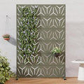 Casaphoria Metal Privacy Screen Outdoor, 72" H x 47" W Freestanding Decorative Privacy Screen for Patio Deck Balcony Garden with Stable Base, Green-Star