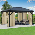 Outdoor Curtains for Patio Waterproof - 8 Panels Privacy Weatherproof Outside Curtains with Grommets for Pergola, Gazebo, Porch, Cabana, Balcony, 54 x 84 Inch, Cream