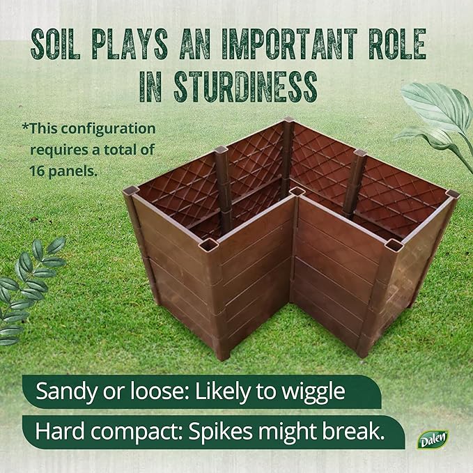 Dalen Modular Raised Bed Garden – Faux Wood – 4 Panel Starter Pack – Makes Square Foot Gardening Easy – 12x9 in