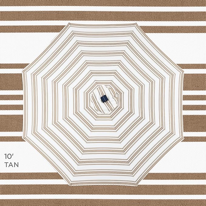 Best Choice Products 10ft Solar Polyester LED Lighted Patio Umbrella w/Tilt Adjustment and UV-Resistant Fabric
