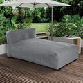 Outdoor Bean Bag Lounger Chair, Big Comfy Outdoor Daybed for Sunbathing and Tanning - Water-Resistant Patio Chaise and Pool Sun Lounger Furniture for Beach Deck (Charcoal Grey)