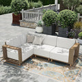 HERA'S HOUSE Patio Furniture Set, 4 Pieces Sectional Outdoor Rattan Wicker Sofa, All Weather Patio Conversation Set with 10" Ultra Thick Comfy Sponge Cushion,5.3" Widened Armrest,Patio Couch