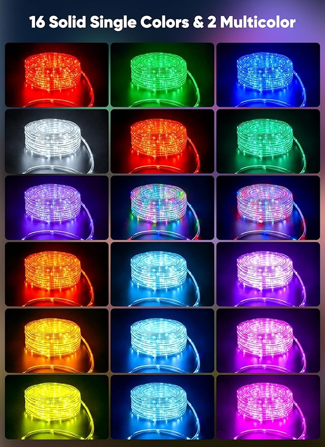Minetom Rope Lights Color Changing, 16 Colors 108 FT 330 LED String Lights with Remote Timer, Waterproof Christmas String Light for Outside Bedroom Indoor Outdoor Decoration