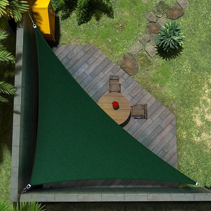 Amgo Custom Size 12' x 19' x 22.5' Green Right Triangle Sun Shade Sail Order to Make Canopy Awning UPF50+ AGSLT, 95% UV Blockage, Water & Air Permeable, 200GSM Commercial Standard (We Customize)