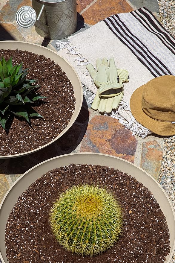 Veradek Mason Series Lane Bowl Planter| for Indoor or Outdoor Tabletops/Gardens |Made from Plastic-Stone Composite with Drainage Holes|Modern Décor for Flowers, Succulents, Small Plants