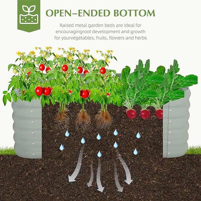 Galvanized Raised Garden Bed, Outdoor Planter Bed, Metal Planter Box for Gardening and Planting,4x2x1.5ft, Light Green