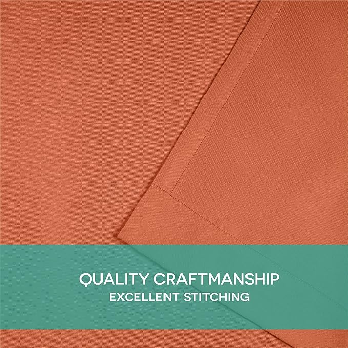 Exclusive Home Cabana Solid Indoor/Outdoor Light Filtering Hook-and-Loop Tab Top Curtain Panel Pair, 54"x108", Mecca Orange