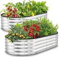 Utopia Home Galvanized Raised Garden Bed, 4 by 2 feet Lightweight Planter Boxes Outdoor with Easy Assembly, Large Garden Bed for Vegetables, Fruits, Flowers, Silver, Pack of 2