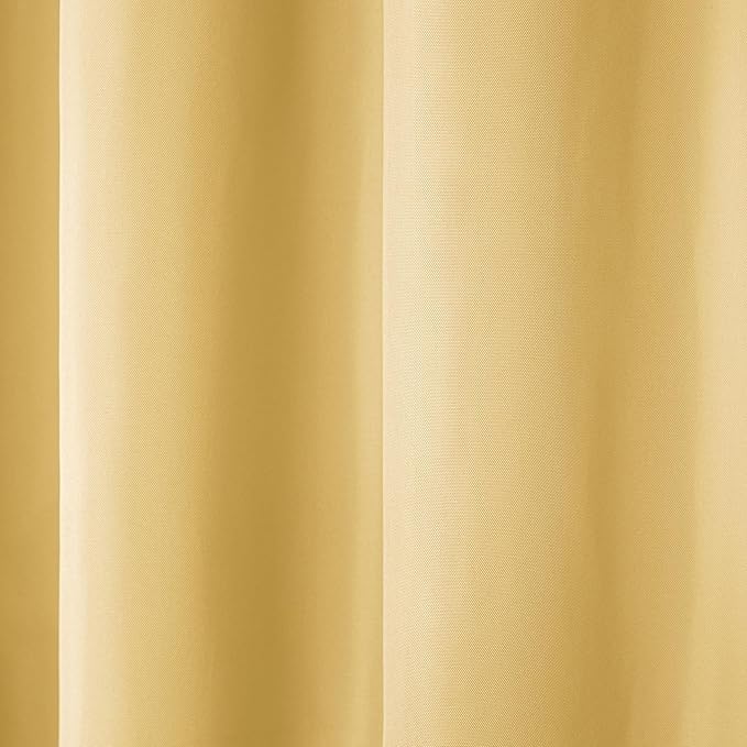 TOWN & COUNTRY BASICS Cabana Solid Heavyweight Indoor Outdoor Curtains, Light Filtering Opacity with Grommet Top, Water Repellent, 2-Pack Set, 54"x84", Sundress Yellow