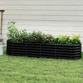 Galvanized Raised Garden Bed, Outdoor Planter Bed, Metal Planter Box for Gardening and Planting,8x2x1.5ft, Light Green