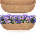 HFHOME 2 Pcs Coco Liners for Planters 24 Inch, Horse Trough Coconut Planter Hanging Basket Liners for Window Box Hanging Trough Planter