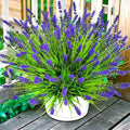 Artificial Plants Outdoor, 22 Pcs Fake Flowers UV Resistant Outdoor Artificial Lavender Flowers, Plastic Faux Plants for Porch Garden Planter Yard Window Box