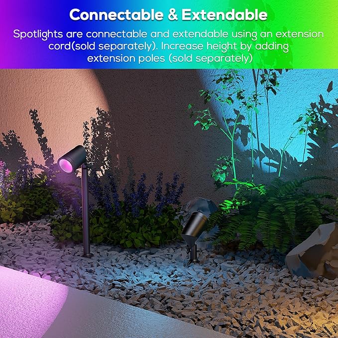 ZYAN 8 Pack Smart Landscape Lights, Color Changing Landscape Spotlights, App Control & Remote Control, Compatible with Alexa