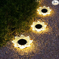 Roaming Acrylic Petal Bury Light 3-Pack Suitable for Gardens, Courtyards, Terraces, Corridors, Alleys, and Pedestrian Walkways (Sunflower)