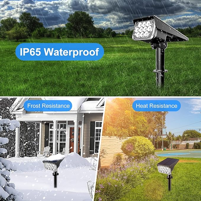 T-SUNUS 8 Pack Solar Color Landscape Spotlights, IP65 Waterproof Solar Powered Spot Light Wall Lights, 2-in-1 Outdoor Solar Landscaping Light for Yard Garden Driveway Porch Walkway Pool Patio