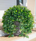 Faux Outdoor Plants Fake Hanging Plants for Outdoors Outside Decorations, 2 Pcs Green Faux Pothos Plant Vines Realistic UV Resistant Artificial Greenery for Planters Porch Garden Yard Front Door Patio