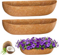 ZeeDix 36 Inch Trough Coconut Liners for Planters (2-Pack) - 100% Natural Coconut Coir Fiber Planter Liners Replacement for Window Boxes, Wall Baskets, Deck Flower Boxes, Garden Railing Fence Troughs