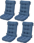 SERWALL HDPE Outdoor Rocking Cushion Set of 4, Memory Foam Cushion Navy