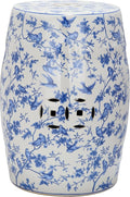 Safavieh ACS4514A Safavieh Castle Gardens Collection Glazed Ceramic Birds Garden Stool, Blue