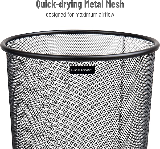 Mind Reader Umbrella Stand, Multi-Purpose Mesh Storage Stand, Organizer for Office and Entryway, Metal Mesh, Black
