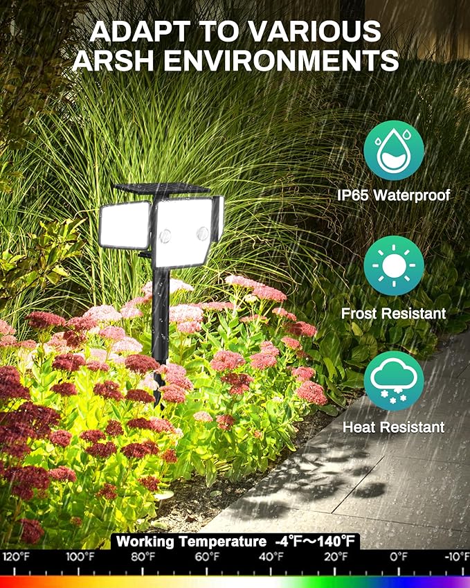 Solar Lights Outdoor, In-Ground or Wall Mount, 180° PIR Motion Sensor, 236 LED 2500 Lumens 360° Illumination Solar Security Flood Light, Dusk to Dawn, 3 Modes, IP65 Waterproof, 4 Pack