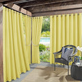Sun Zero Marina Indoor/Outdoor UV Protectant Energy Efficient Grommet Curtain Panel, 54" x 108", Yellow