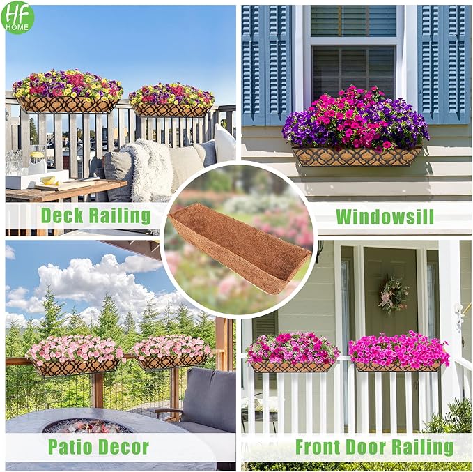 HFHOME 2Pcs 30" Trough Coco Fiber Replacement Liner, Natural 30 inches Window Deck Coco Replacement Liner for Window Box