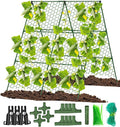 Cucumber Trellis, 35" X 50" A-Frame Garden Trellis for Climbing Plants Outdoor, Foldable Trellis Cucumber for Raised Bed Vegetable/Tomato/Flowers/Pea
