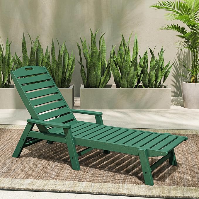 POLYWOOD NCC2280MA-P Nautical Arms Chaise, One Size, Green
