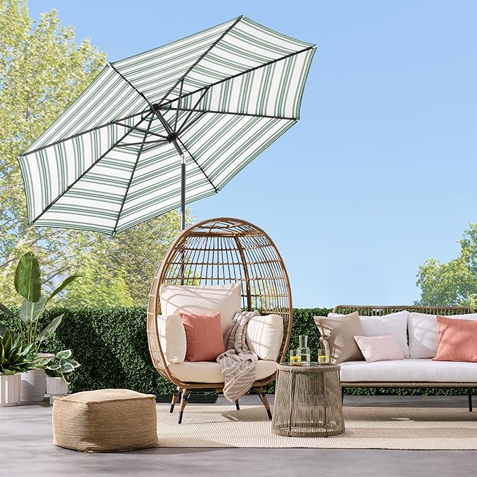 Best Choice Products 10ft Solar Polyester LED Lighted Patio Umbrella w/Tilt Adjustment and UV-Resistant Fabric