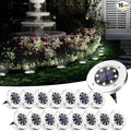 SOLPEX Solar Ground Lights, 16 Pack Solar Lights Outdoor Waterproof, 8 LED Solar Powered Landscape Lighting for Garden Yard Patio Pathway Driveway Walkway (Cool White)
